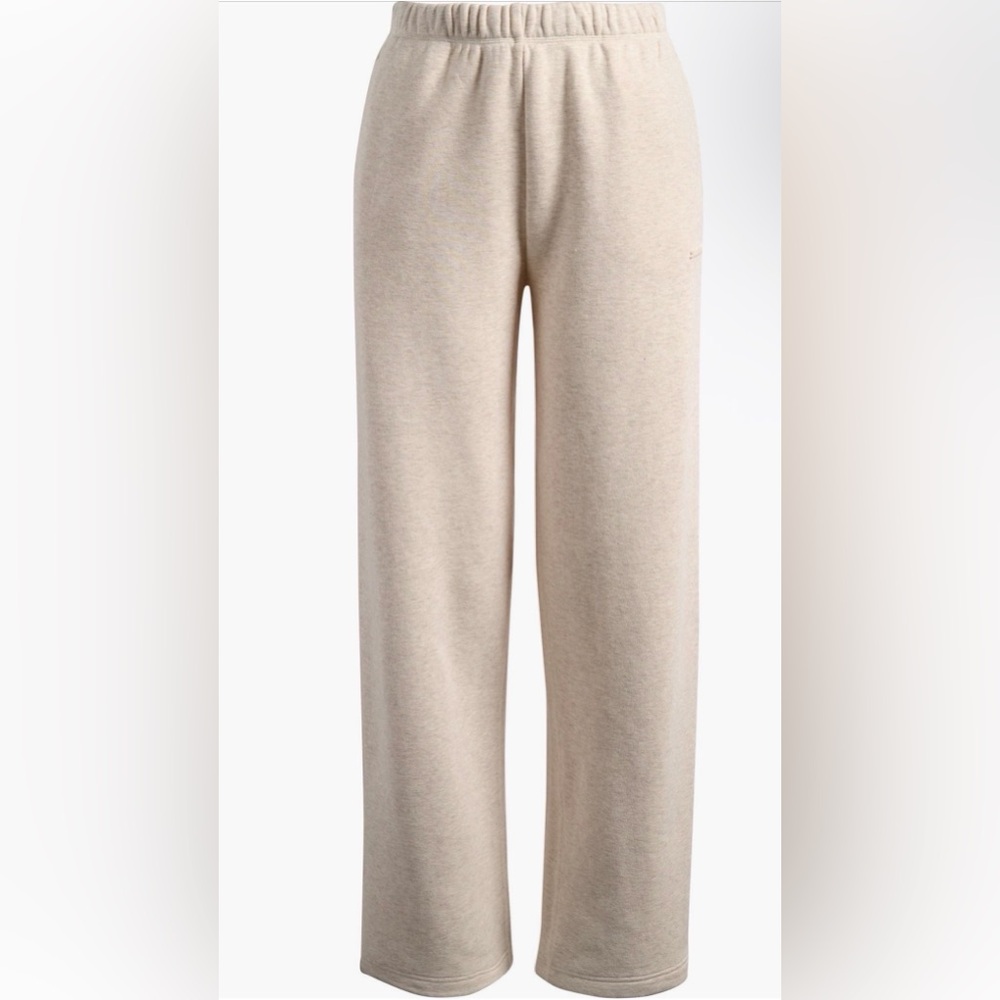 SKIMS Light Beige Wide Leg Knit Pants - COLOR OATMEAL HEATHER
